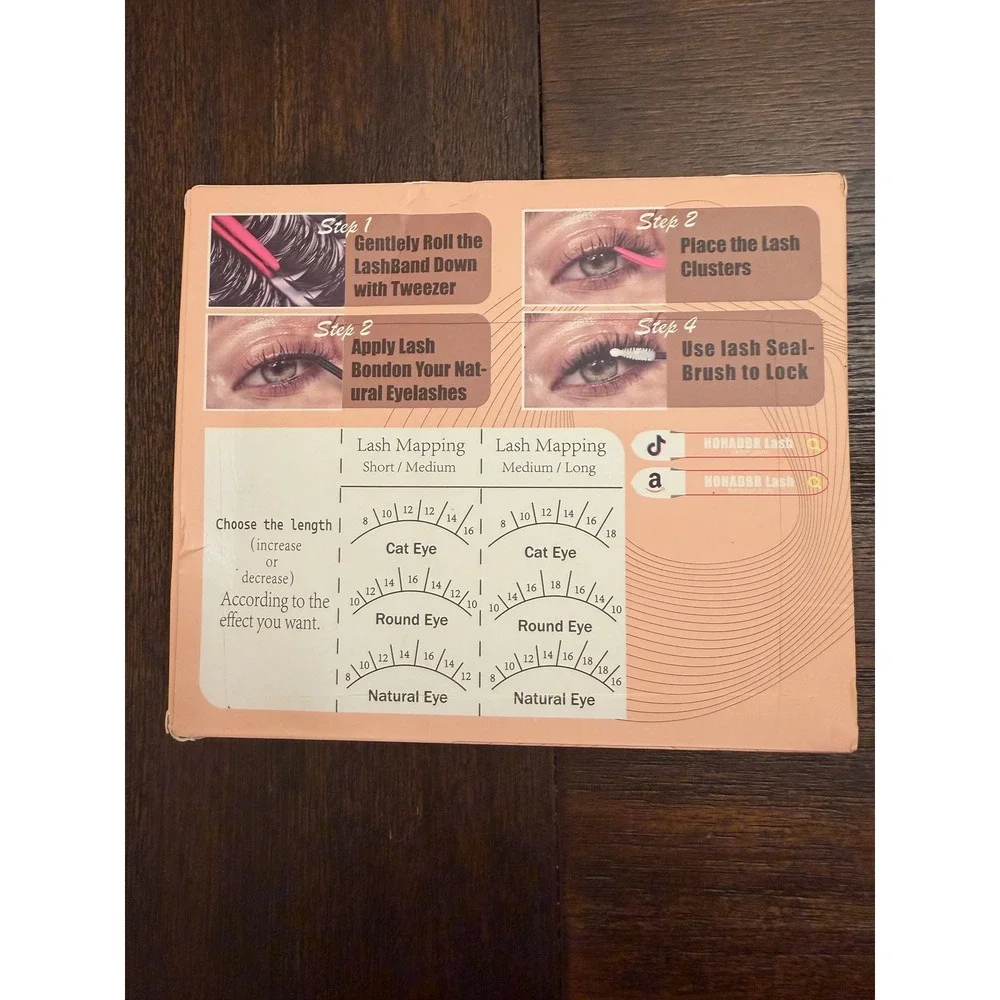 HOHADBR Lash Clusters Kit DIY Eyelash Extensions Bond and Seal 10-18mm Mixed